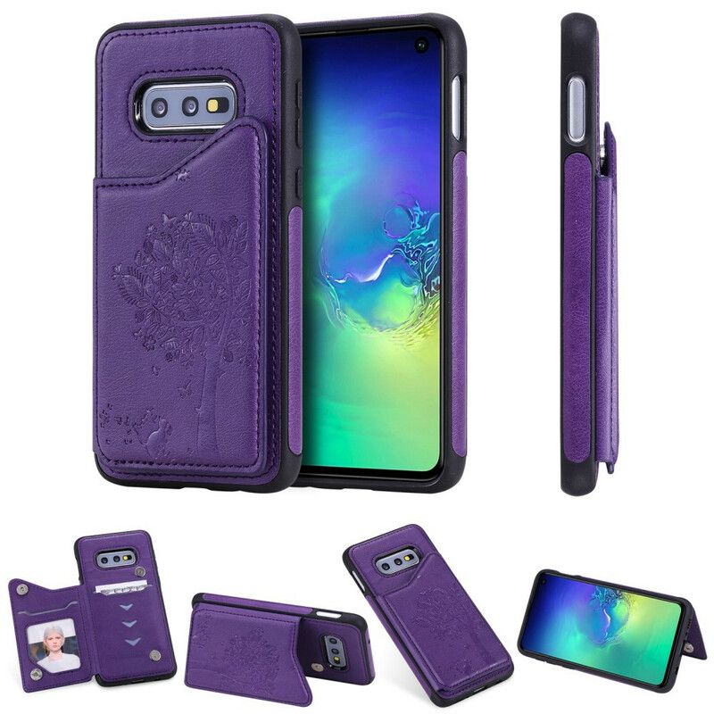 Cover Samsung Galaxy S10e Cat Printing Support Card Holder