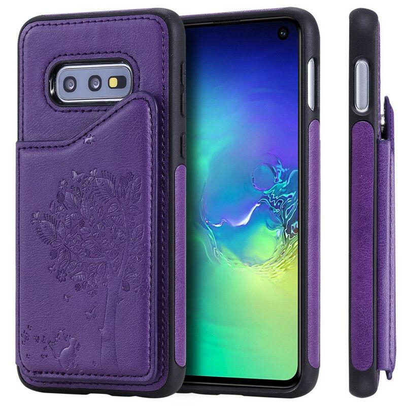 Cover Samsung Galaxy S10e Cat Printing Support Card Holder