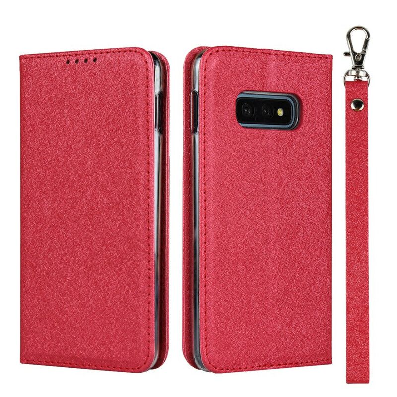 Cover Samsung Galaxy S10e Flip Cover Blødt Læderstil Med Rem