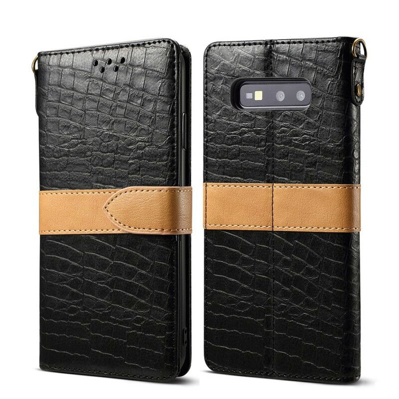 Flip Cover Samsung Galaxy S10e Croc Og Bælte