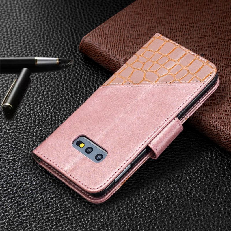 Flip Cover Samsung Galaxy S10e Klassisk Krokodilleskindseffekt