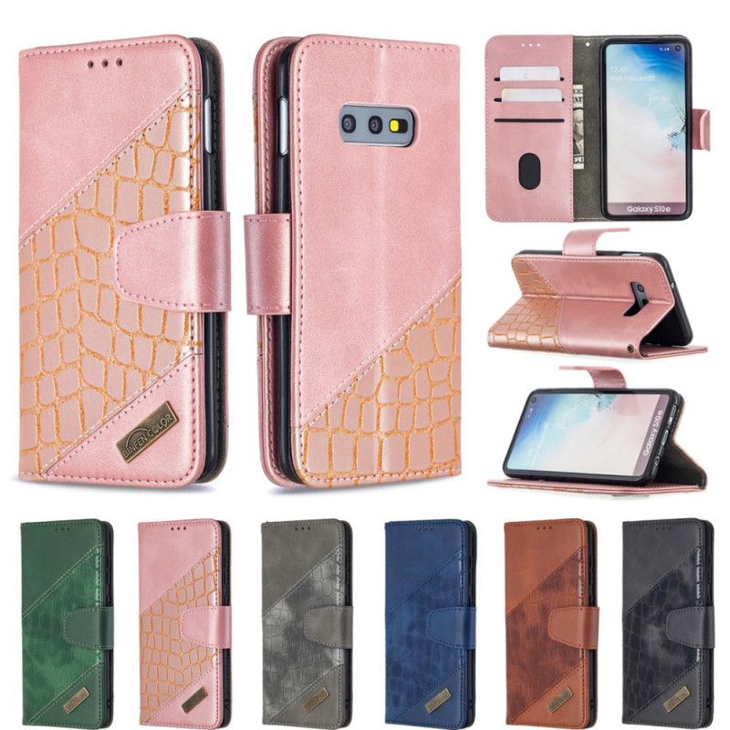 Flip Cover Samsung Galaxy S10e Klassisk Krokodilleskindseffekt