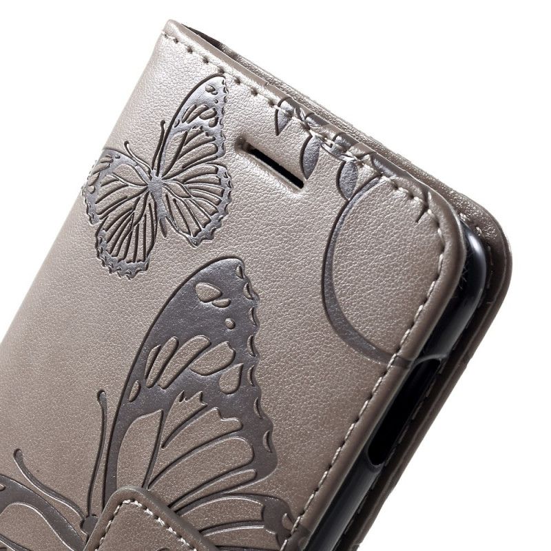 Flip Cover Samsung Galaxy S10e Med Snor Kæmpe Strappy Sommerfugle