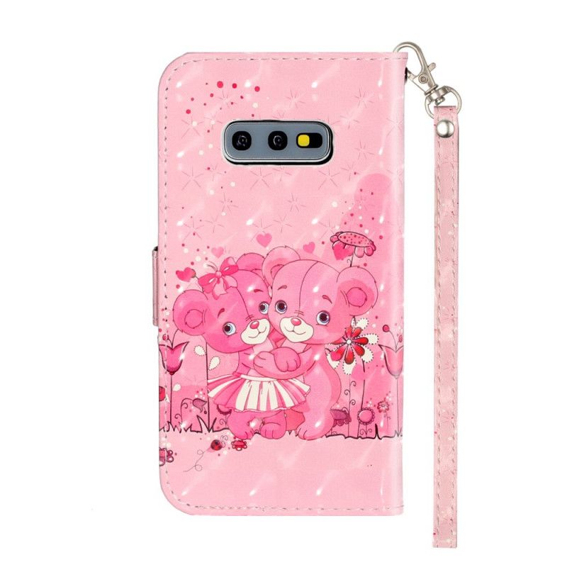 Flip Cover Samsung Galaxy S10e Med Snor Light Spots Strap Bamser