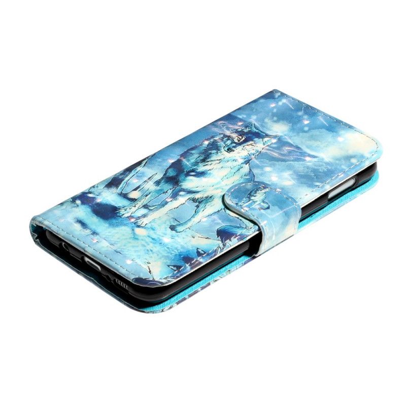 Læder Cover Samsung Galaxy S10e Med Snor Wolf Light Strap Spotlights