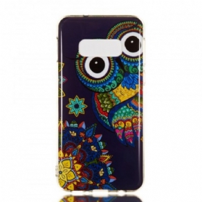 Mobilcover Samsung Galaxy S10e Fluorescerende Ugle Mandala