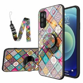 Cover Poco M3 Pro 5G Patchwork Magnetisk Holder