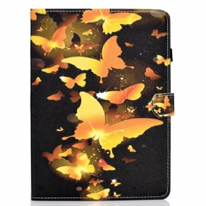 Flip Cover iPad Air (2022) Gule Sommerfugle