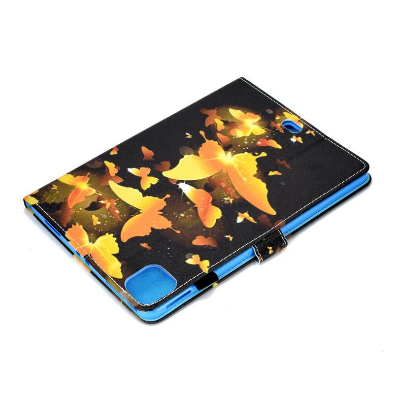 Flip Cover iPad Air (2022) Gule Sommerfugle