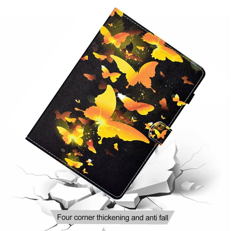 Flip Cover iPad Air (2022) Gule Sommerfugle