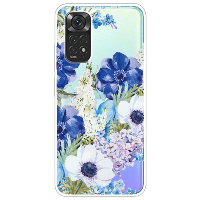 Cover Xiaomi Redmi Note 11 Pro 4G / 5G Akvarel Blå Blomster