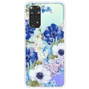 Cover Xiaomi Redmi Note 11 Pro 4G / 5G Akvarel Blå Blomster