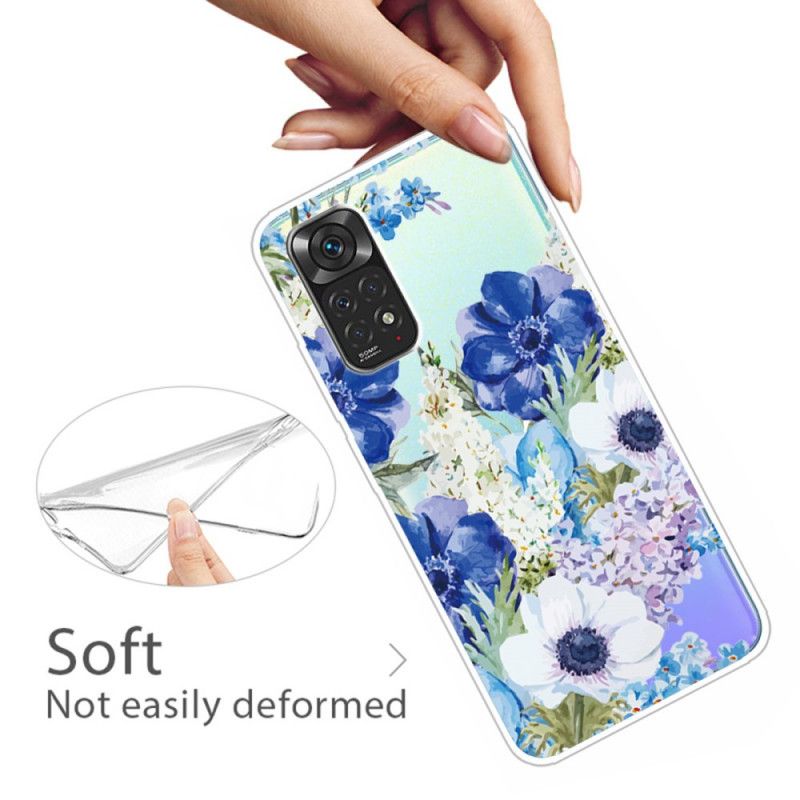 Cover Xiaomi Redmi Note 11 Pro 4G / 5G Akvarel Blå Blomster