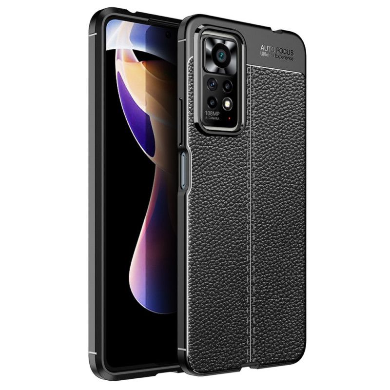 Cover Xiaomi Redmi Note 11 Pro 4G / 5G Dobbelt Linje Litchi Lædereffekt