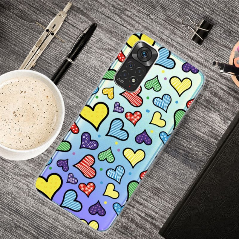 Cover Xiaomi Redmi Note 11 Pro 4G / 5G Flerfarvede Hjerter