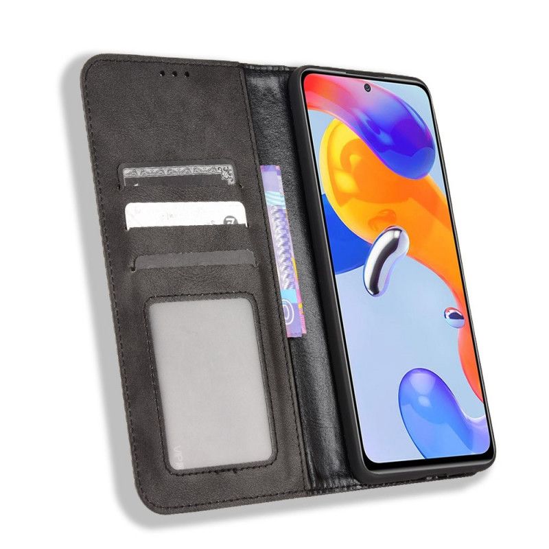 Cover Xiaomi Redmi Note 11 Pro 4G / 5G Flip Cover Vintage Stiliseret Lædereffekt