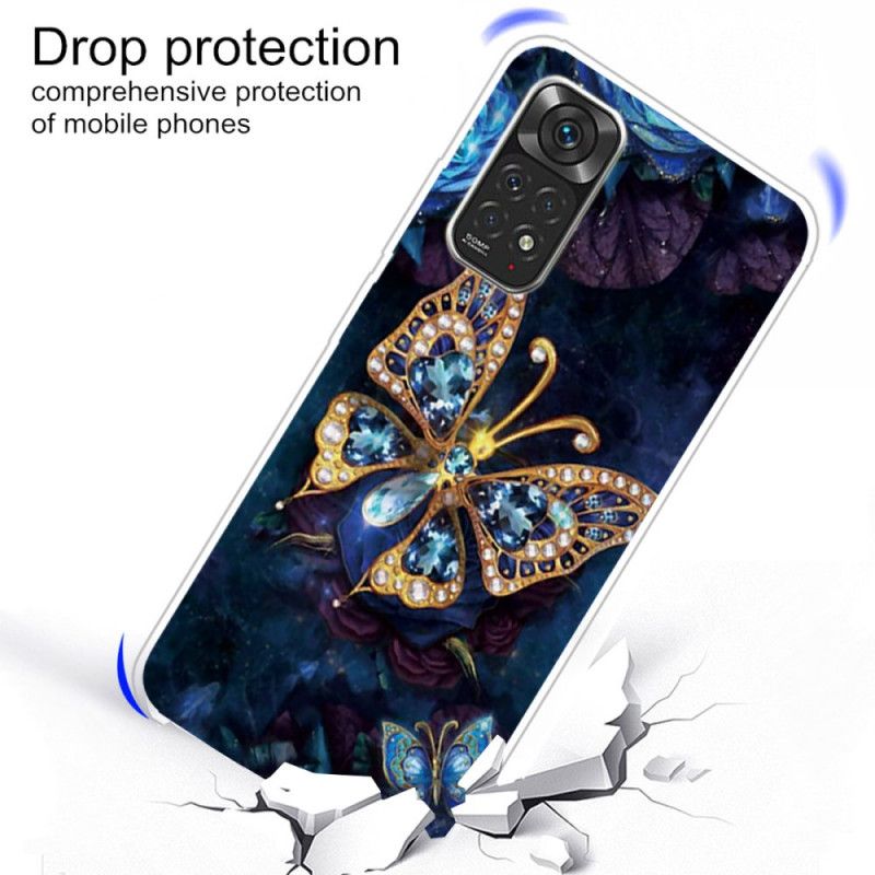 Cover Xiaomi Redmi Note 11 Pro 4G / 5G Gylden Sommerfugl