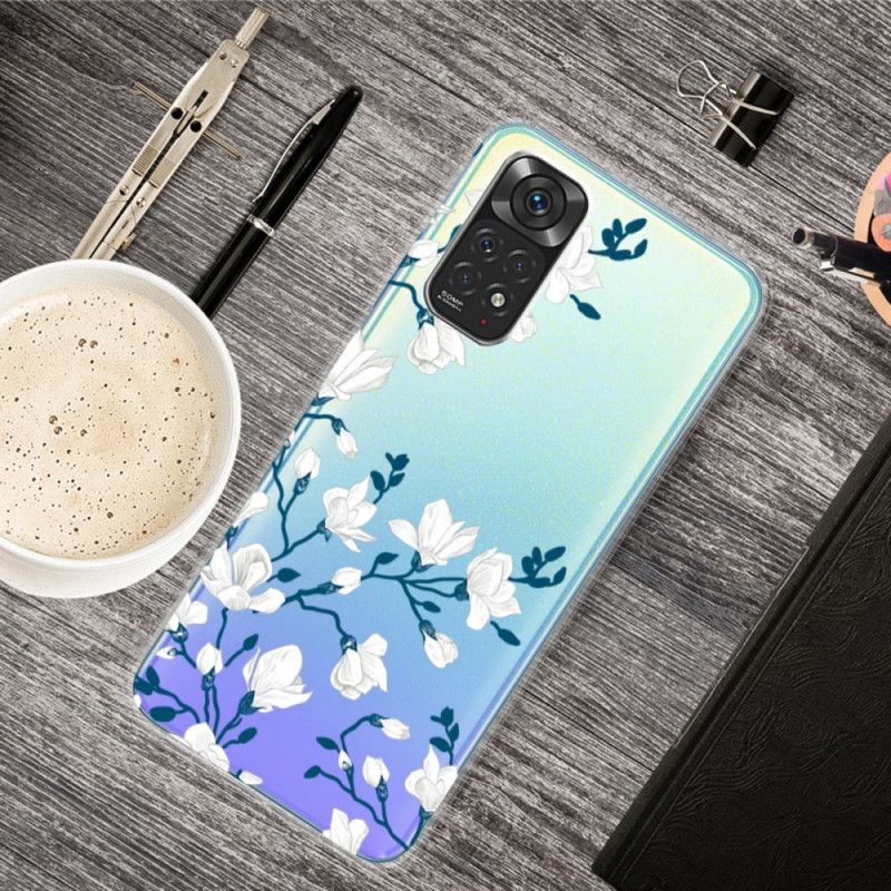 Cover Xiaomi Redmi Note 11 Pro 4G / 5G Hvide Blomster