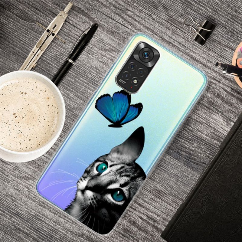 Cover Xiaomi Redmi Note 11 Pro 4G / 5G Kat Og Sommerfugl