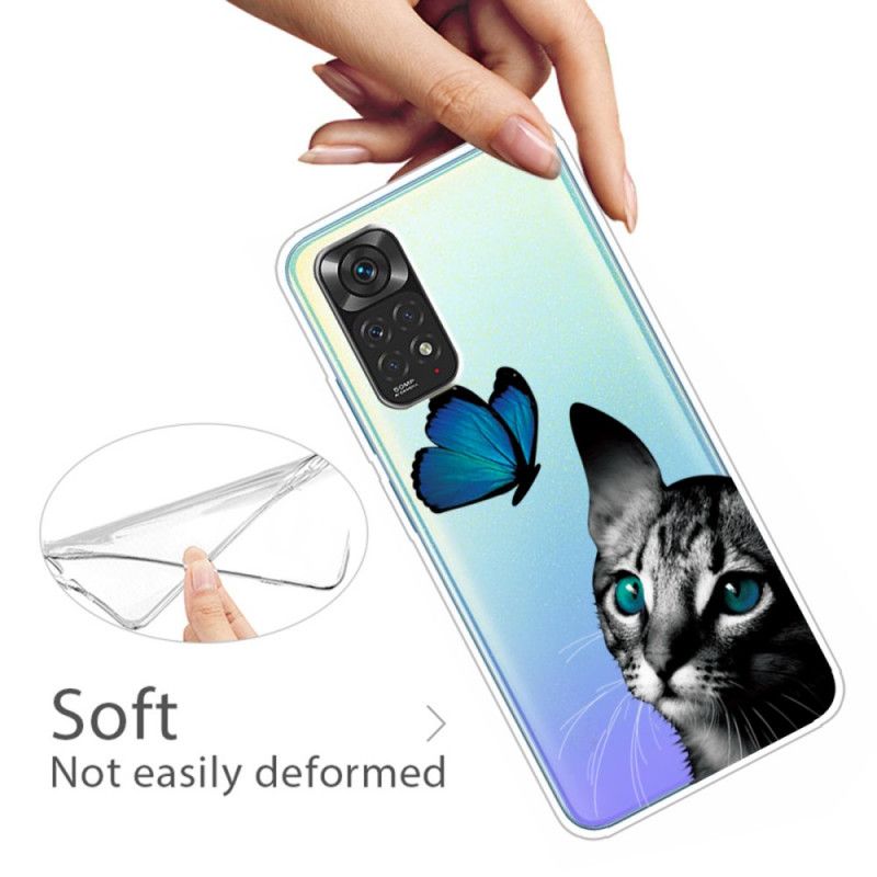 Cover Xiaomi Redmi Note 11 Pro 4G / 5G Kat Og Sommerfugl