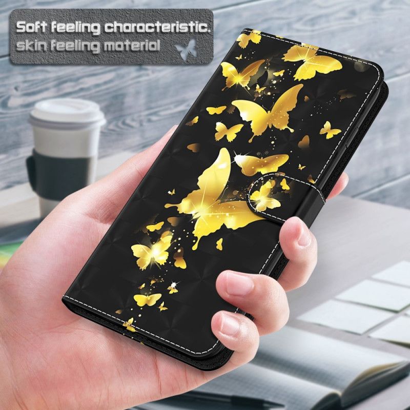 Flip Cover Xiaomi Redmi Note 11 Pro 4G / 5G Gule Sommerfugle