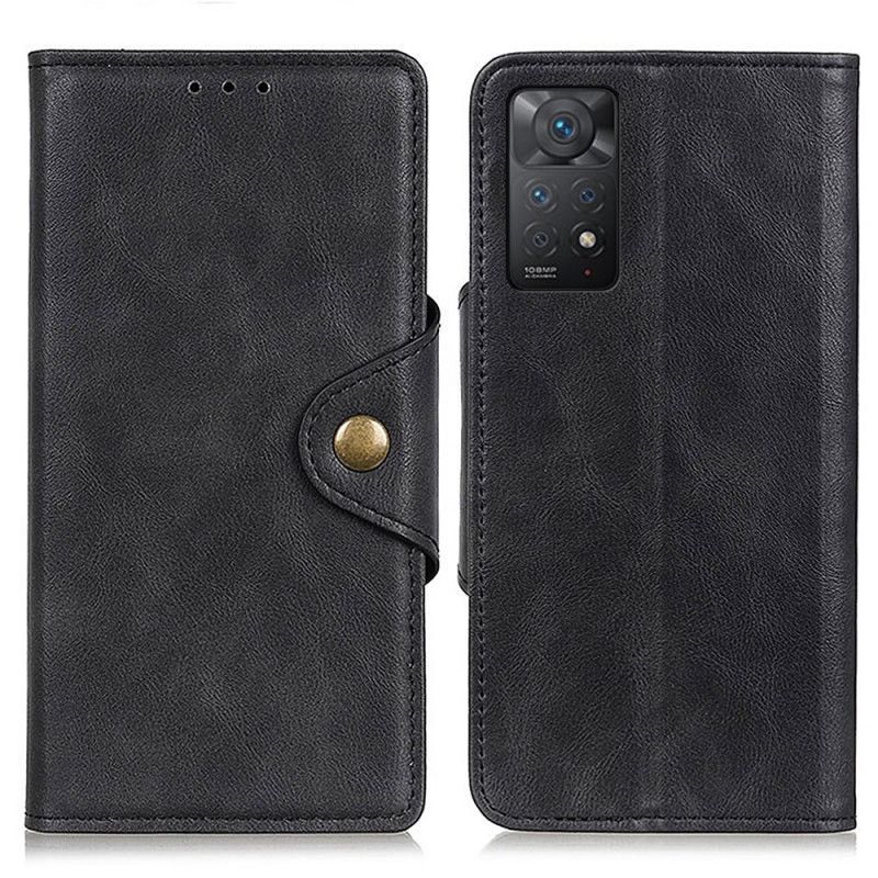 Flip Cover Xiaomi Redmi Note 11 Pro 4G / 5G Imiteret Læderknap