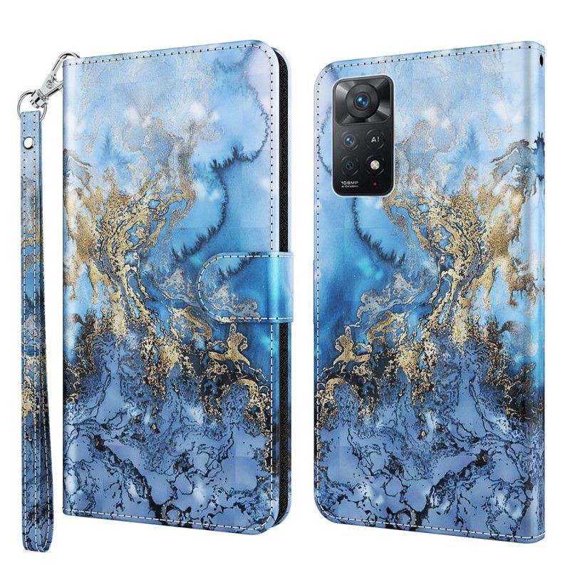 Flip Cover Xiaomi Redmi Note 11 Pro 4G / 5G Marmordesign Med Snor