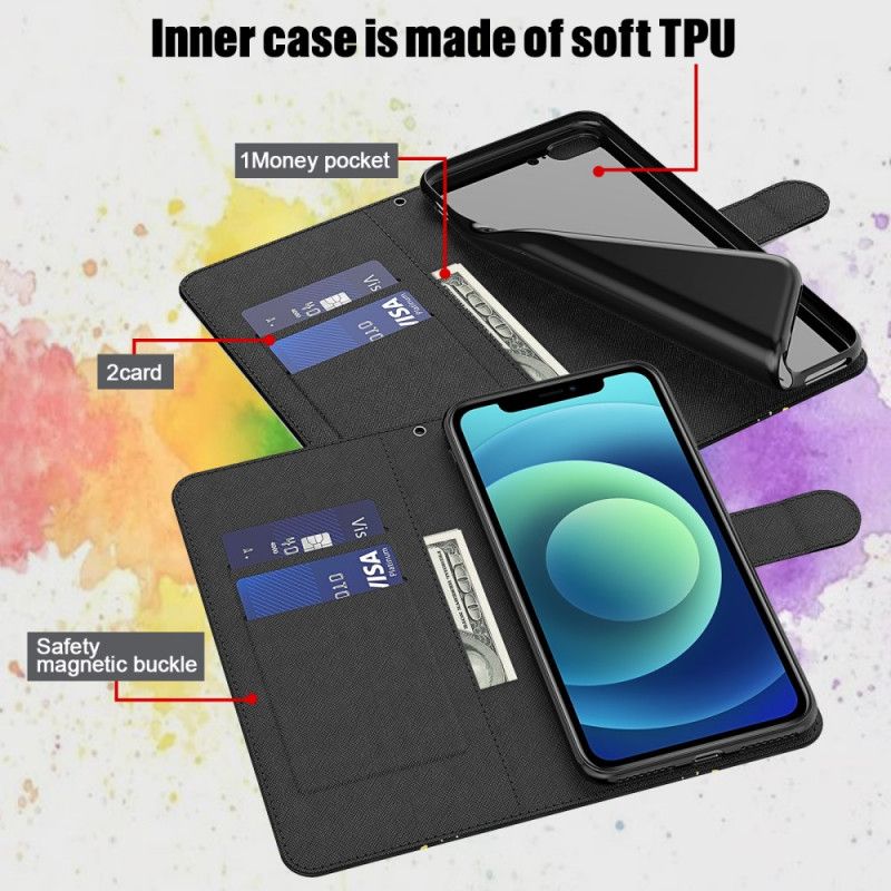 Flip Cover Xiaomi Redmi Note 11 Pro 4G / 5G Marmordesign Med Snor