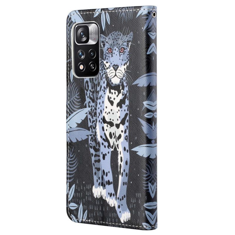 Flip Cover Xiaomi Redmi Note 11 Pro 4G / 5G Med Snor Thong Leopard