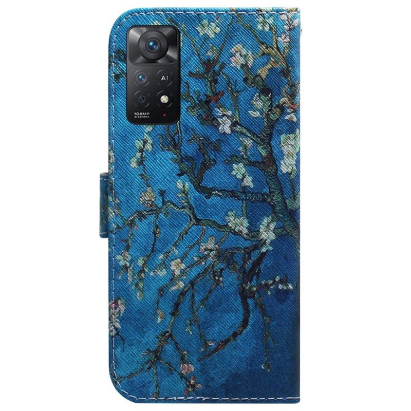 Læder Cover Xiaomi Redmi Note 11 Pro 4G / 5G Blomstrende Trægren