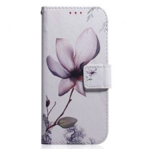 Læder Cover Xiaomi Redmi Note 11 Pro 4G / 5G Gammel Rosenblomst