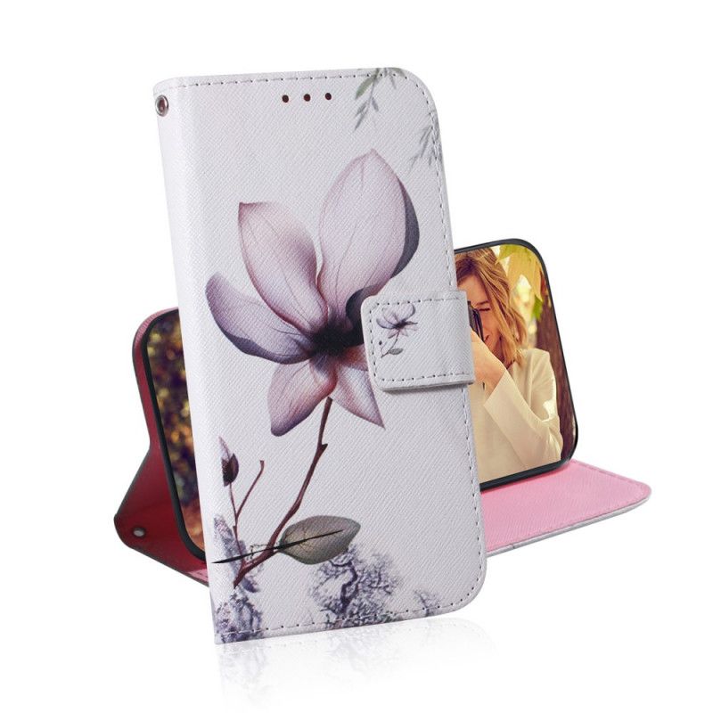 Læder Cover Xiaomi Redmi Note 11 Pro 4G / 5G Gammel Rosenblomst