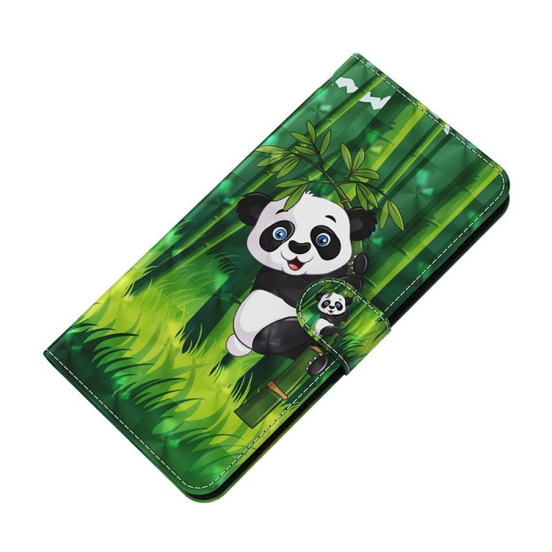 Læder Cover Xiaomi Redmi Note 11 Pro 4G / 5G Panda Og Bambus