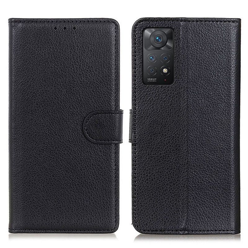 Læder Cover Xiaomi Redmi Note 11 Pro 4G / 5G Traditionelt Litchi Imiteret Læder