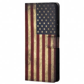 Læder Cover Xiaomi Redmi Note 11 Pro 4G / 5G Us Flag