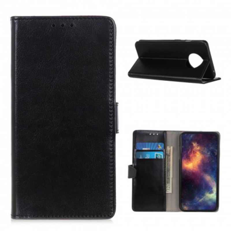 Flip Cover Xiaomi Redmi Note 9 5G / 9T 5G Simpel Skinnende Lædereffekt