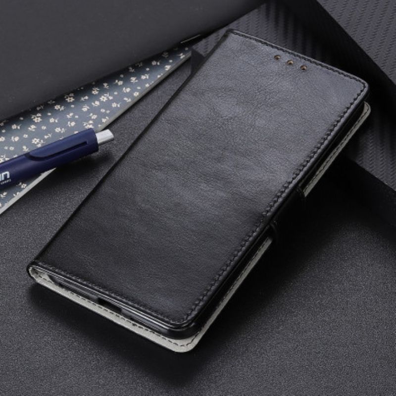 Flip Cover Xiaomi Redmi Note 9 5G / 9T 5G Simpel Skinnende Lædereffekt