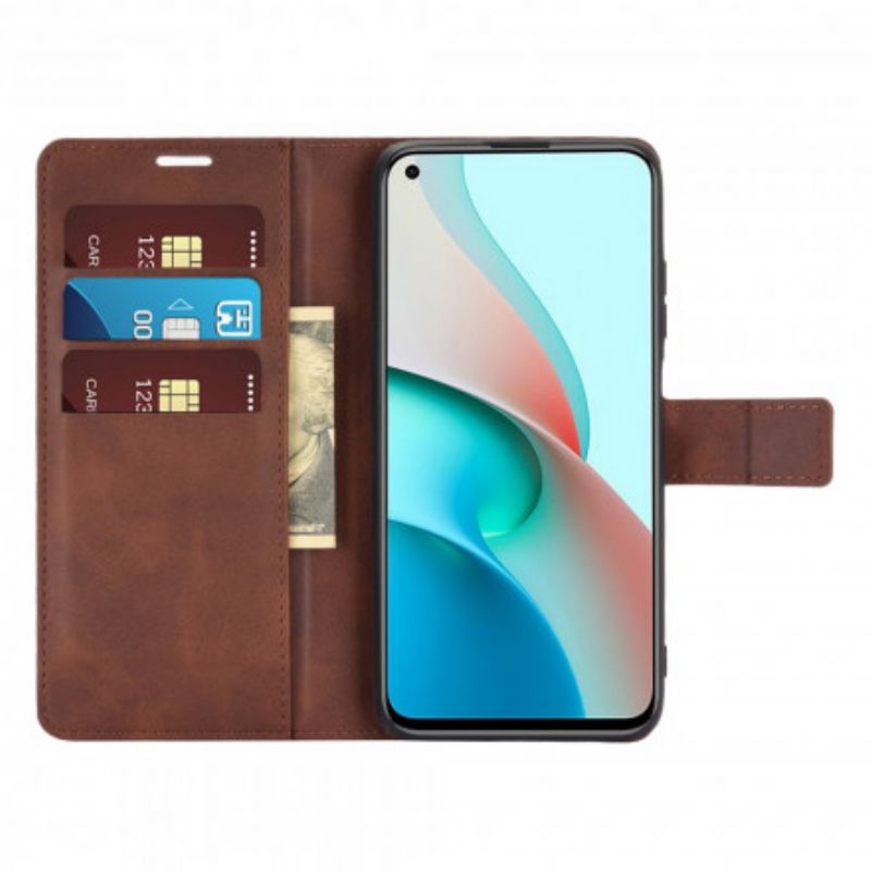 Flip Cover Xiaomi Redmi Note 9 5G / 9T 5G Slank Ekstrem Lædereffekt