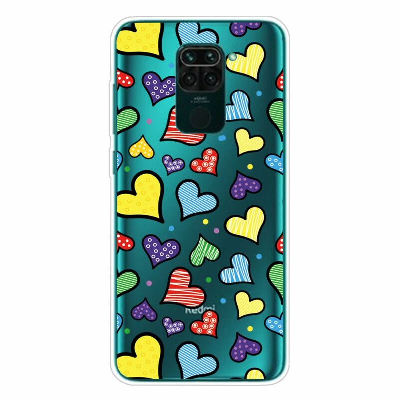 Cover Xiaomi Redmi Note 9 Flerfarvede Hjerter