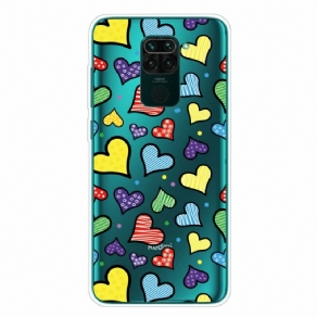 Cover Xiaomi Redmi Note 9 Flerfarvede Hjerter