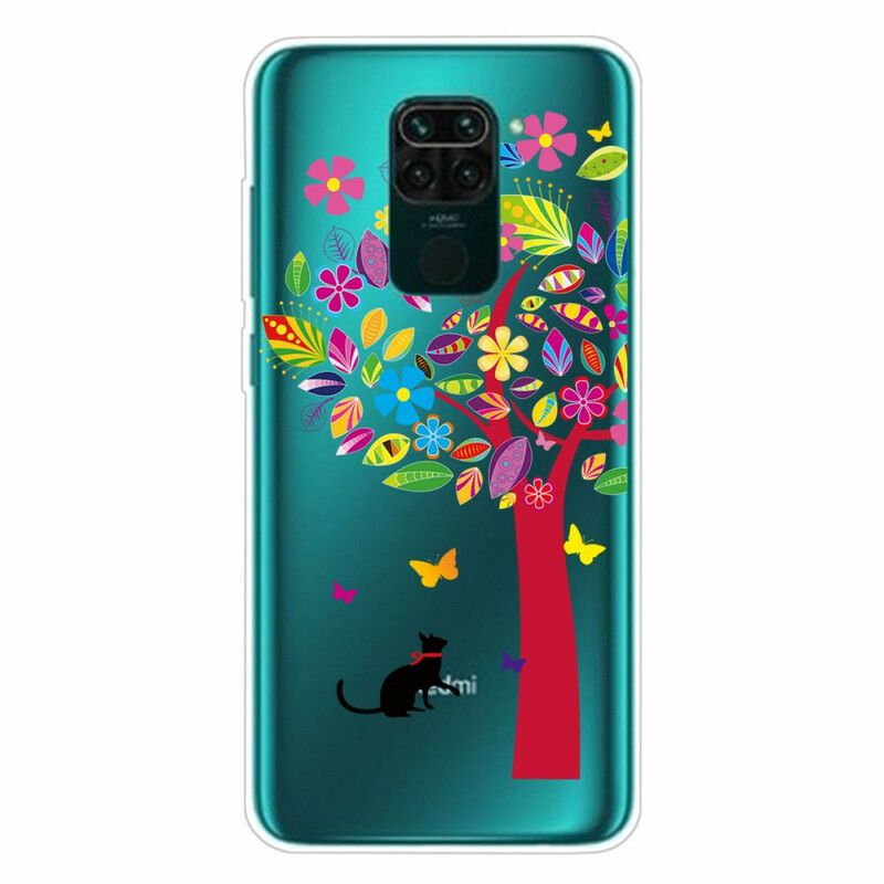 Cover Xiaomi Redmi Note 9 Kat Under Det Farvede Træ