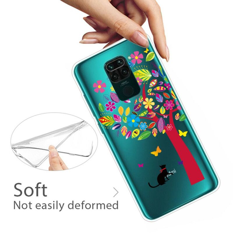 Cover Xiaomi Redmi Note 9 Kat Under Det Farvede Træ