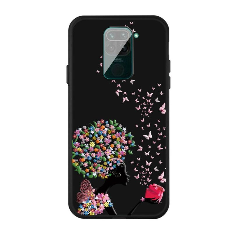 Cover Xiaomi Redmi Note 9 Kvinde Med Blomsterhoved