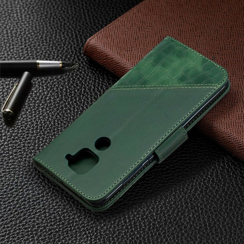 Flip Cover Xiaomi Redmi Note 9 Klassisk Krokodilleskindseffekt