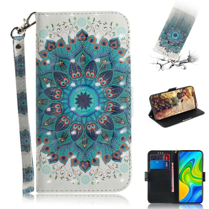 Flip Cover Xiaomi Redmi Note 9 Med Snor Mestrerig Strappy Mandala