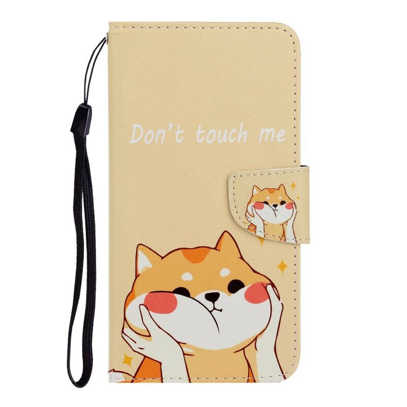 Flip Cover Xiaomi Redmi Note 9 Med Snor Rør Mig Ikke Strappy Cat