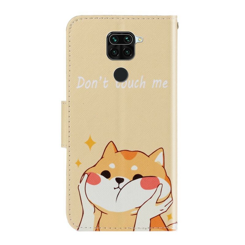 Flip Cover Xiaomi Redmi Note 9 Med Snor Rør Mig Ikke Strappy Cat