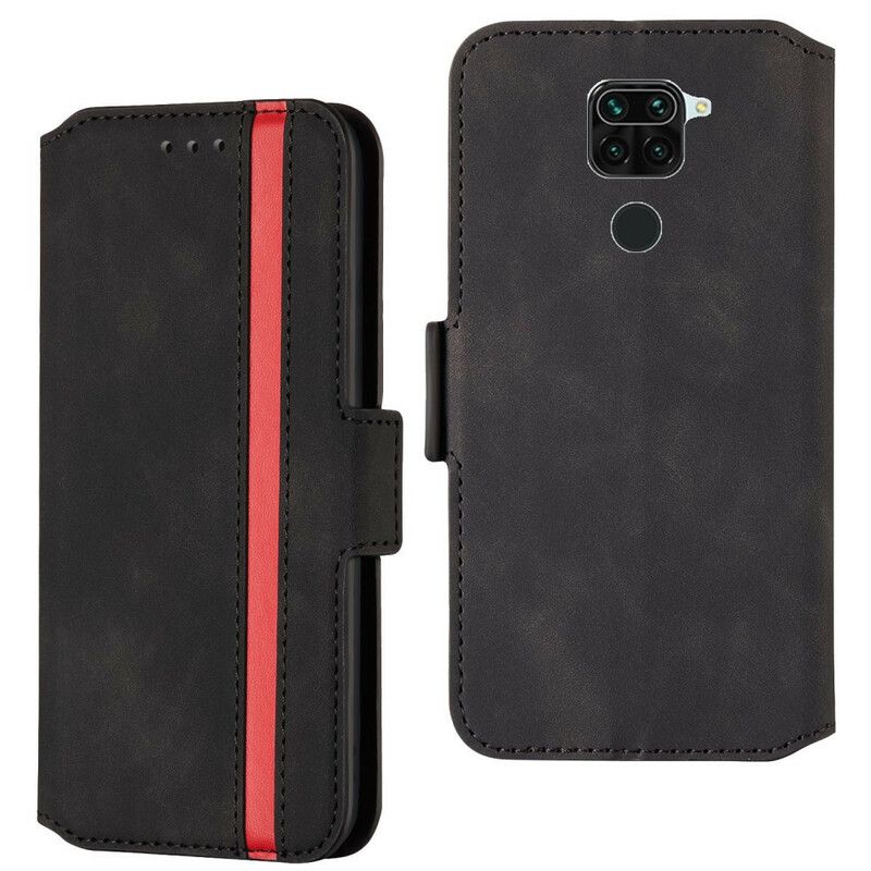 Flip Cover Xiaomi Redmi Note 9 Tofarvet Lodret Linje