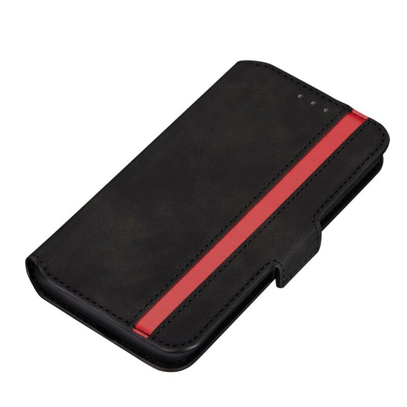 Flip Cover Xiaomi Redmi Note 9 Tofarvet Lodret Linje