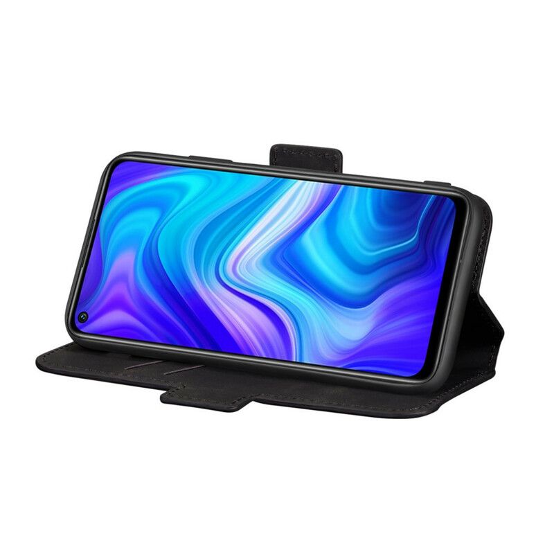 Flip Cover Xiaomi Redmi Note 9 Tofarvet Lodret Linje